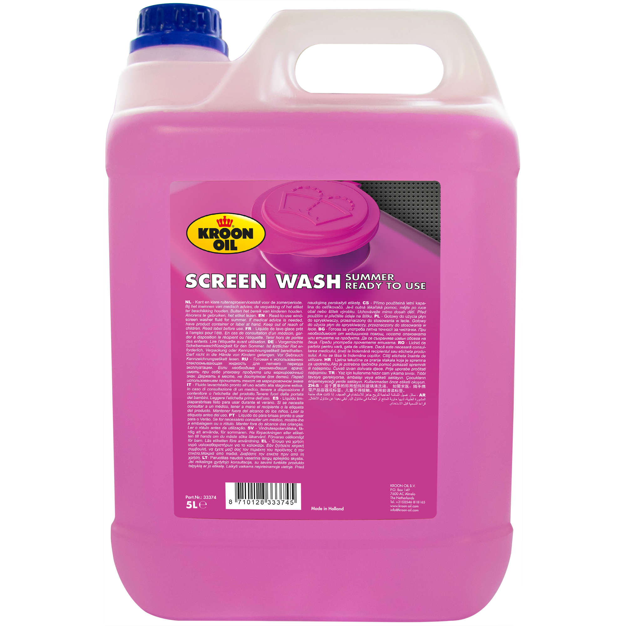 Kroon-Oil Screen Wash Summer, 5 lt