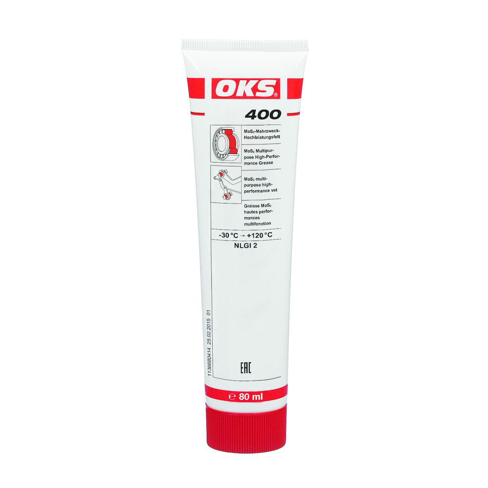 OKS0400-80ML OKS 400 is een universeel inzetbaar high-performance vet met MoS₂ voor smering van zwaarbelaste lagers, spindels en draaibare verbindingen.